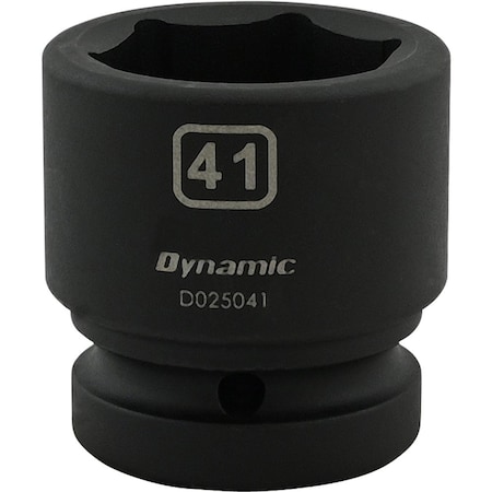 Dynamic 1" Drive Standard Socket, Black Phosphate, Tools 41MM X 1" Drive, 6 Point Standard Length D025041